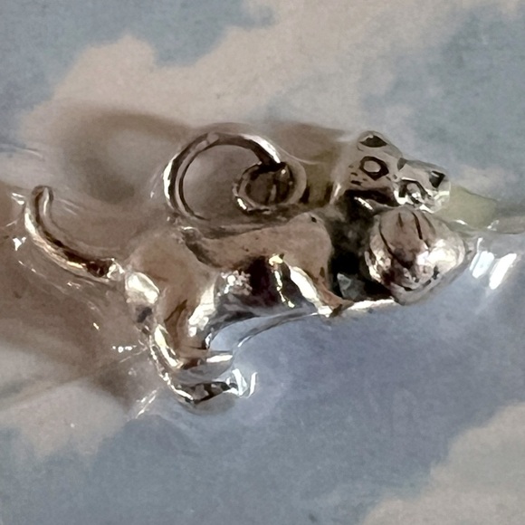 Charm: NEW in Package Sterling Silver Plated CAT KITTY - Picture 1 of 8